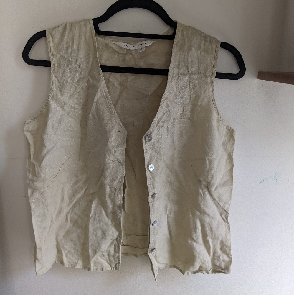 Max Studio Linen Top